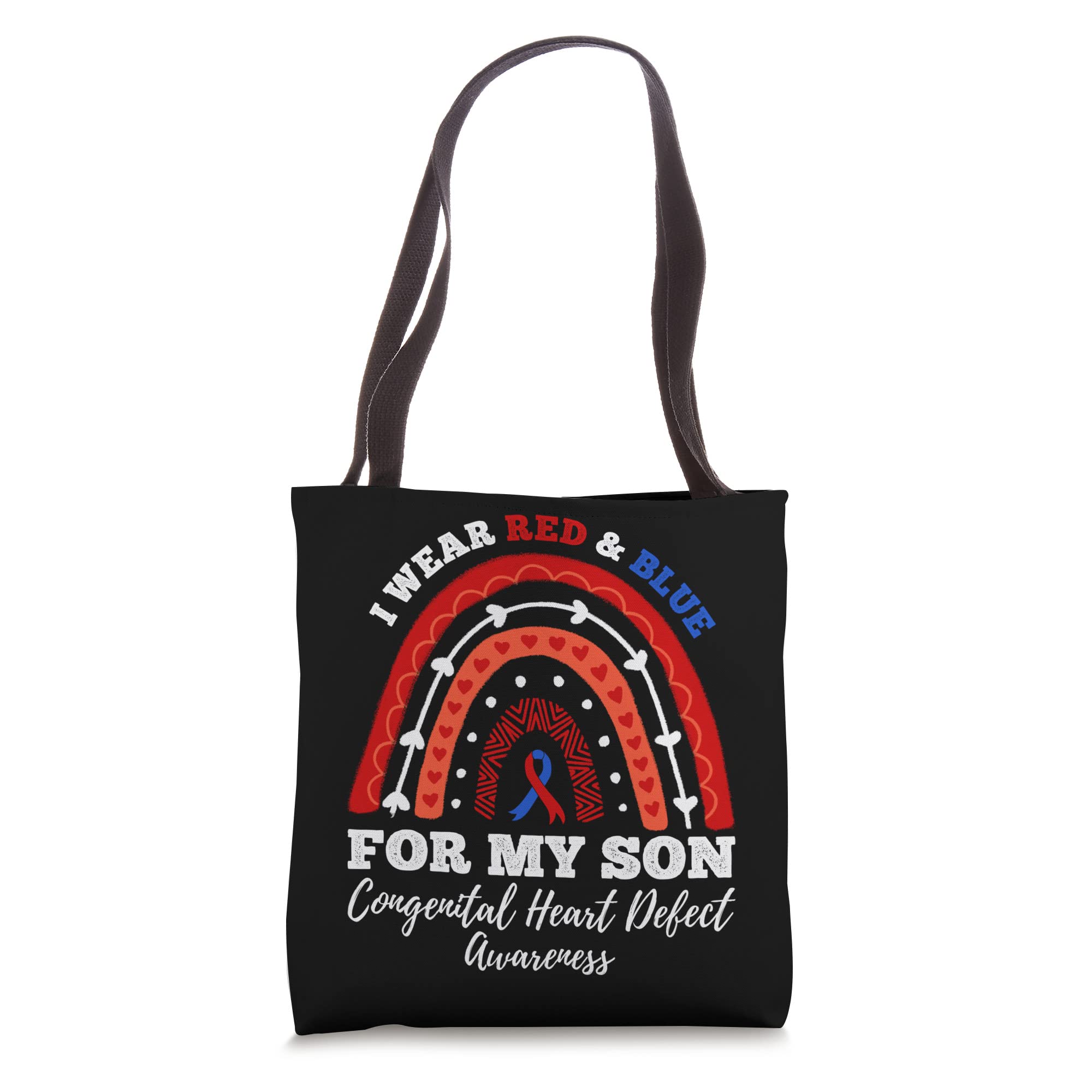 I Wear Red And Blue For My Son CHD Congenital Heart Defect Tote Bag