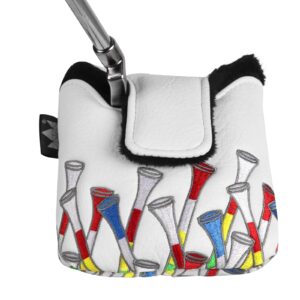 Craftsman Golf Colorful Tees Style Golf Club Larger Mallet Headcover for Taylormade MySpider X Odyssey Exo 7 Putter Odyssey Triple Track Ten etc.