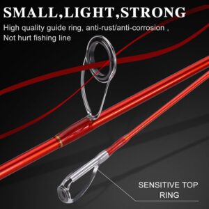 Sougayilang Fishing Rod Two Pieces,Sensitive Graphite Spinning Pole with Stainless Guide Rings and Comfortable Handle for Travel Saltwater Freshwater （S2.1）