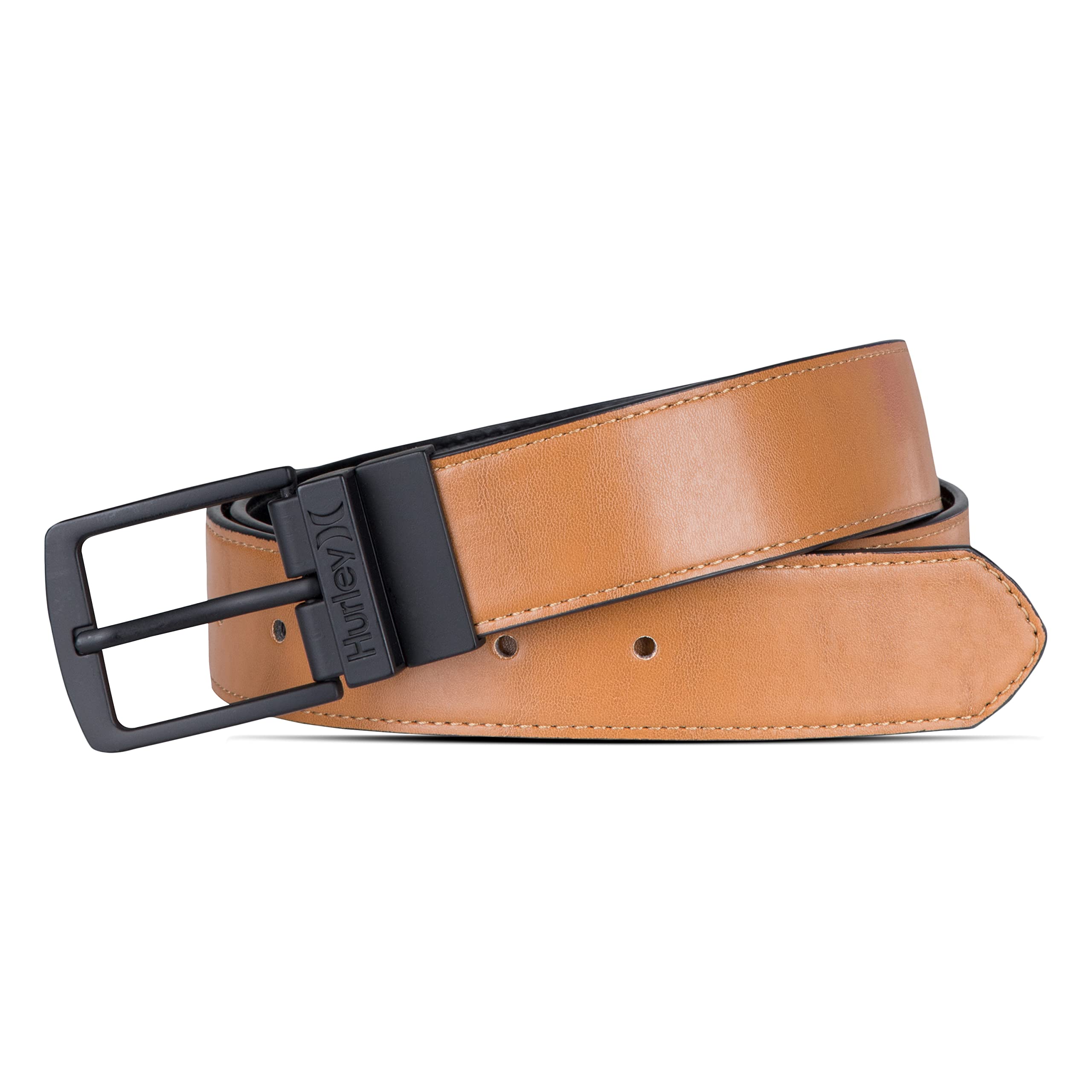 Hurley Men's Reversible Leather Belts, Tan, M