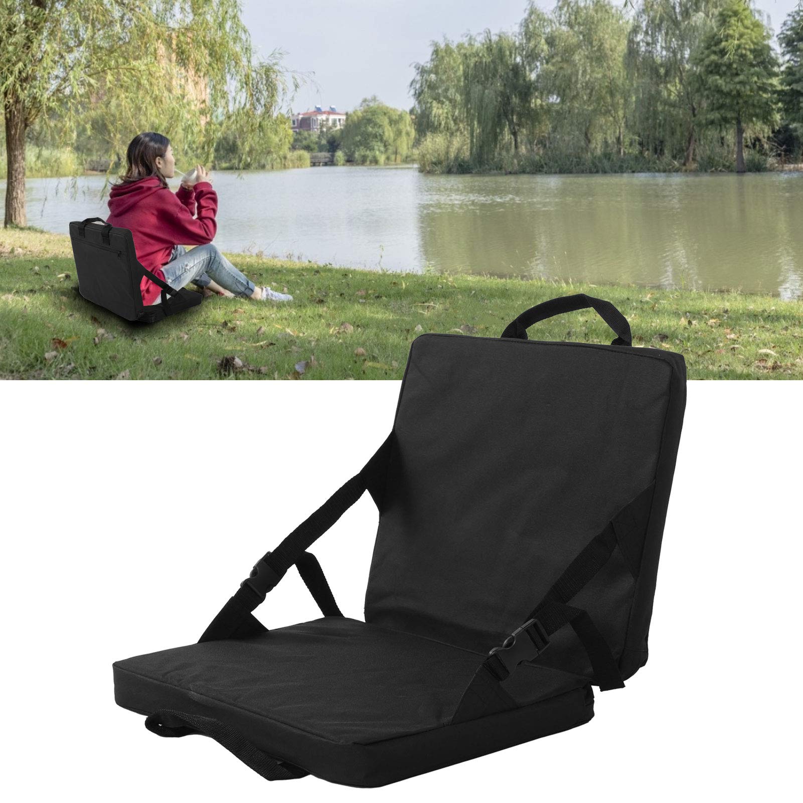 Stadium Seat Cushion,Chair for Camping, Folding Cushion Oxford Cloth Pearl Cotton with Back Support and Wide Padded Outdoor Portable Adjustable Travel Chair, Chair for Camping, Stadium Seat Cush