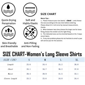 Women's Sun Protection Compression Shirts UPF 50+ Long Sleeve Workout T-Shirts Rash Guard Athletic Tops