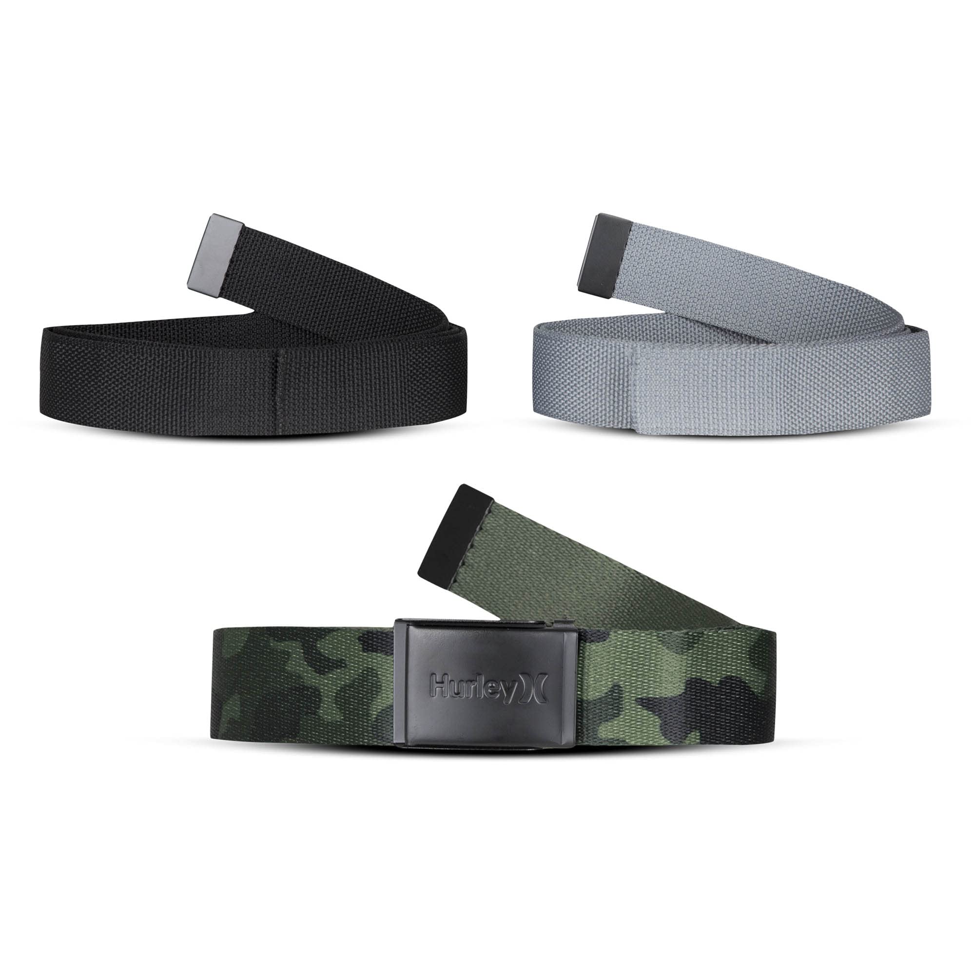 Hurley Men's Belts (3-Pack), Camo, O/S