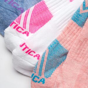 Nautica Women's Socks - Athletic Cushion Quarter Cut Socks (6 Pack), Size 4-10, Pink Heather Assorted