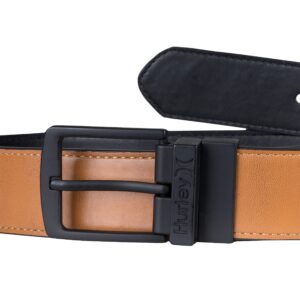 Hurley Men's Reversible Leather Belts, Tan, M