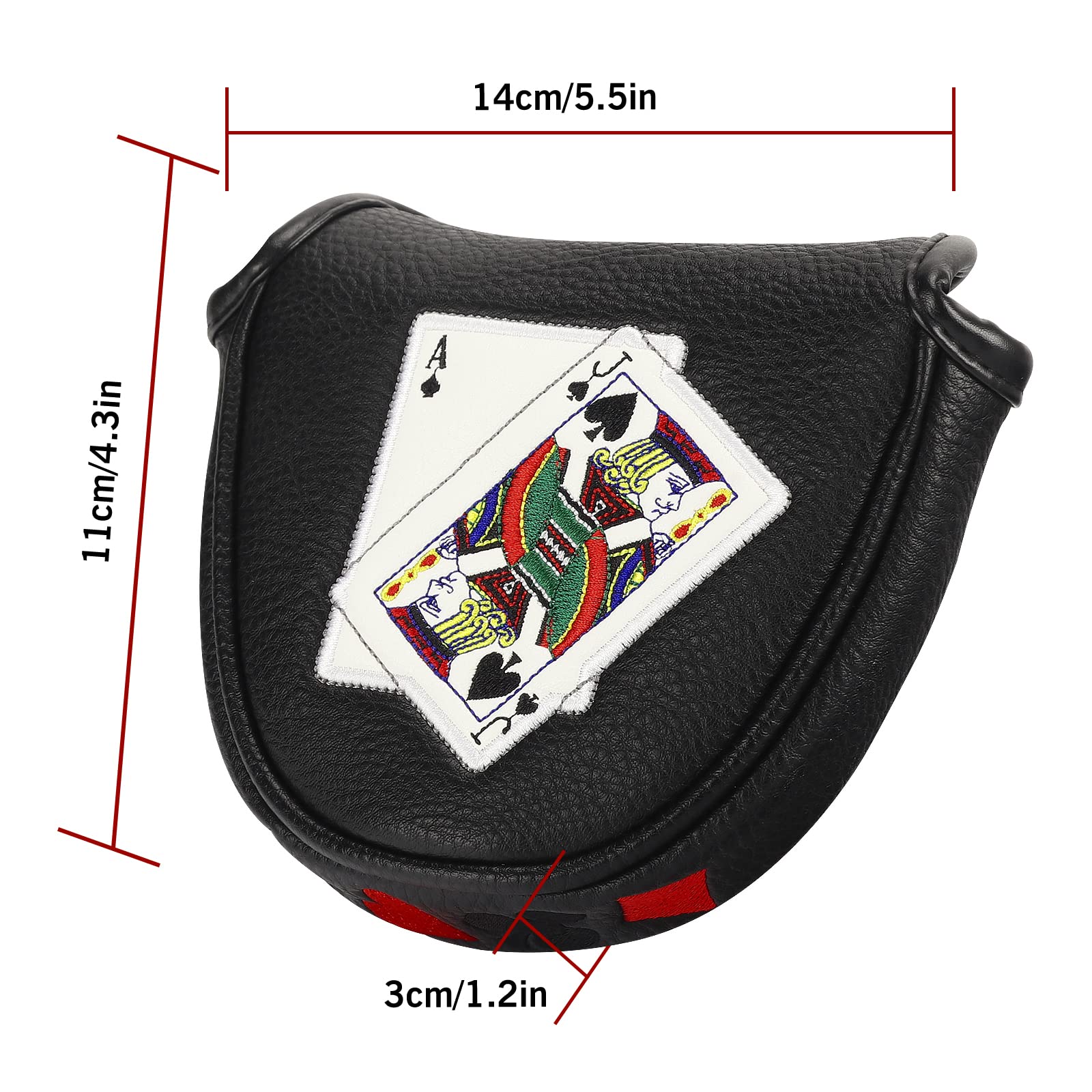 Craftsman Golf Magnetic Closure Poker Blackjack Ace Jack of Spades Black Mallet Putter Cover Headcover for Scotty Cameron 2022 Phantom X5 Etc.