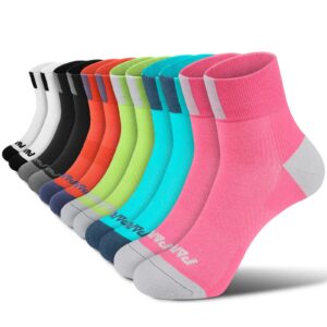 PAPLUS Ankle Compression Socks for Women 6 Pairs, Running Athletic Socks with Arch Support，Plantar Fasciitis Socks