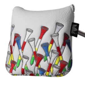 Craftsman Golf Colorful Tees Style Golf Club Larger Mallet Headcover for Taylormade MySpider X Odyssey Exo 7 Putter Odyssey Triple Track Ten etc.