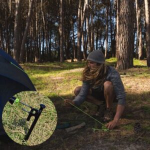 RIY Tent Stakes, 8Pcs Heavy Duty 8 Inch Steel Tent Stakes with 12 Inch Camping Hammer, Hiking Camping Kit Easy to Carry and Use