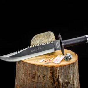 Knife Rambo First Blood Part 2 with Signature of John Rambo, Survival Kit, Sheath