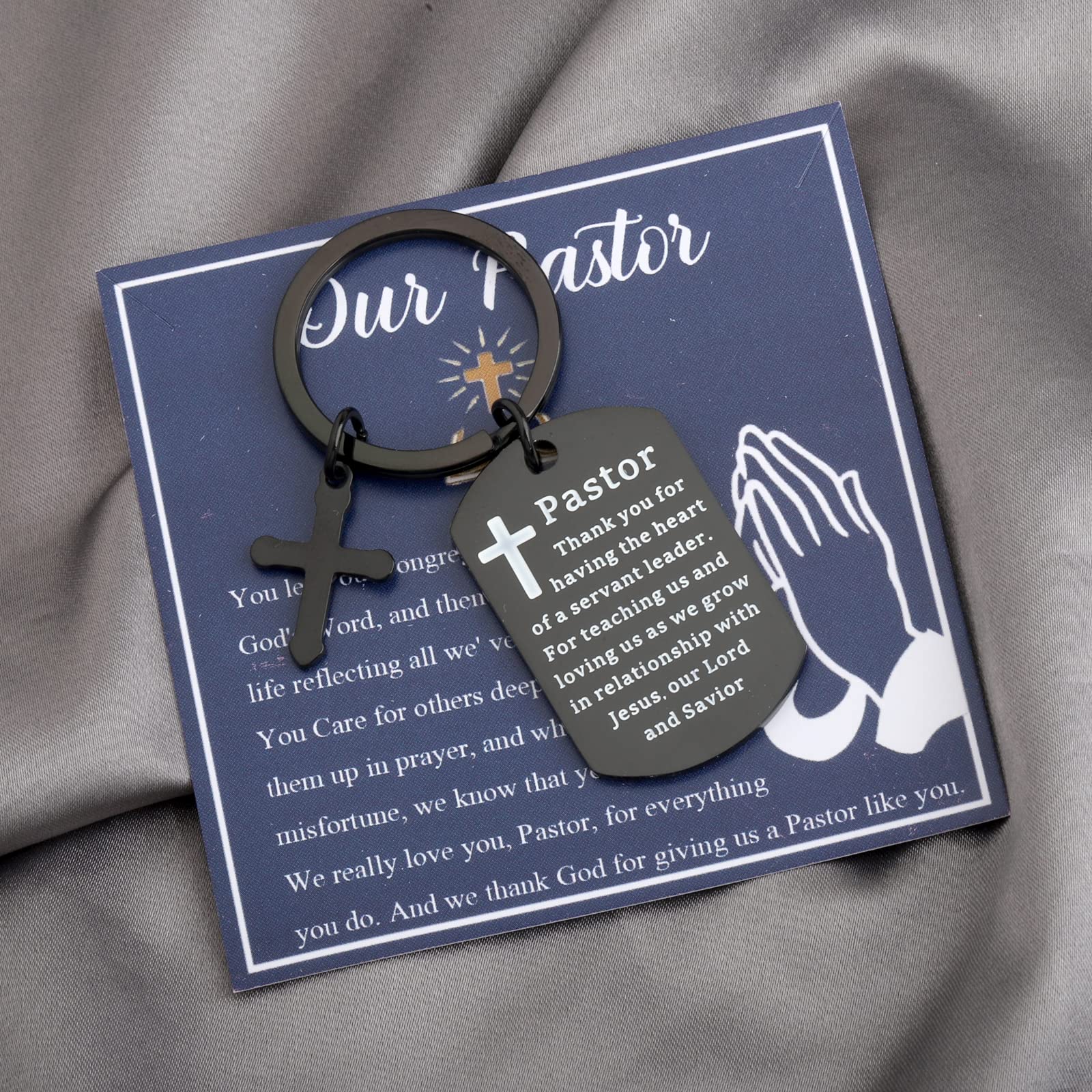 FEELMEM Pastor Appreciation Gift Religious Jewelry Pastor Thank You Keychain Church Gift Christian Preacher Gift Church Minister Gift (Pastor-ky)