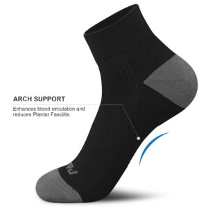 PAPLUS Ankle Compression Socks for Women 6 Pairs, Running Athletic Socks with Arch Support，Plantar Fasciitis Socks