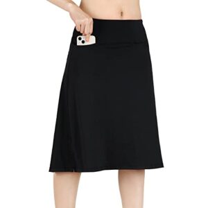 womens skirts skorts modest knee length skirts athletic midi active running skirt black x-large