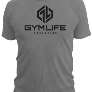 GYM LIFE Men's Power Up Athletic Performance Short Sleeve Workout T-Shirt, Slate (X-Large)