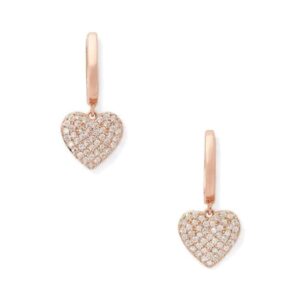 Kate Spade New York Yours Truly Pave Heart Drop Earrings, rose gold, Medium