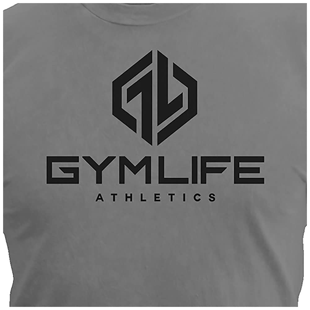 GYM LIFE Men's Power Up Athletic Performance Short Sleeve Workout T-Shirt, Slate (X-Large)