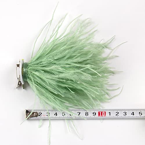 Colorful Luxury Ostrich Feather Brooch Jewelry Scarf Clip for Men Women Brooches Lapel Pins Dresses Gift Accessory, black