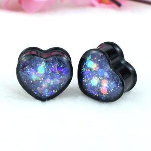 12Pcs/6pair Heart Ear Gauge Tunnels Plugs Gauges for Ears Body Jewelry 12mm