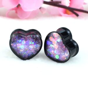 12Pcs/6pair Heart Ear Gauge Tunnels Plugs Gauges for Ears Body Jewelry 12mm