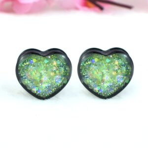 12Pcs/6pair Heart Ear Gauge Tunnels Plugs Gauges for Ears Body Jewelry 12mm