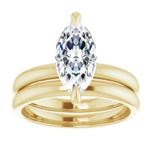 Petite Rings For Women 2 Carat Marquise Cut Moissanite Ring Handmade Gifts 2 Carat Moissanite Ring Colorless Vvs1 10K/14K/18K Solid Yellow Gold