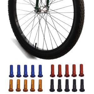 TRENDYBOY 80Pcs/Set Bicycle Spoke Caps 14mm Wheel Spoke Nipple Suitable for 14G Spoke Wire Mountain Road Bike Color Spoke (Color : Black)