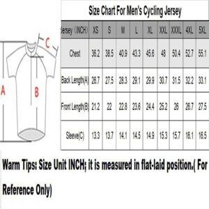 XUNQI Men's Cycling Jersey Long Sleeve Reflective with Rear Zippered Bag American Cycling Team Size M