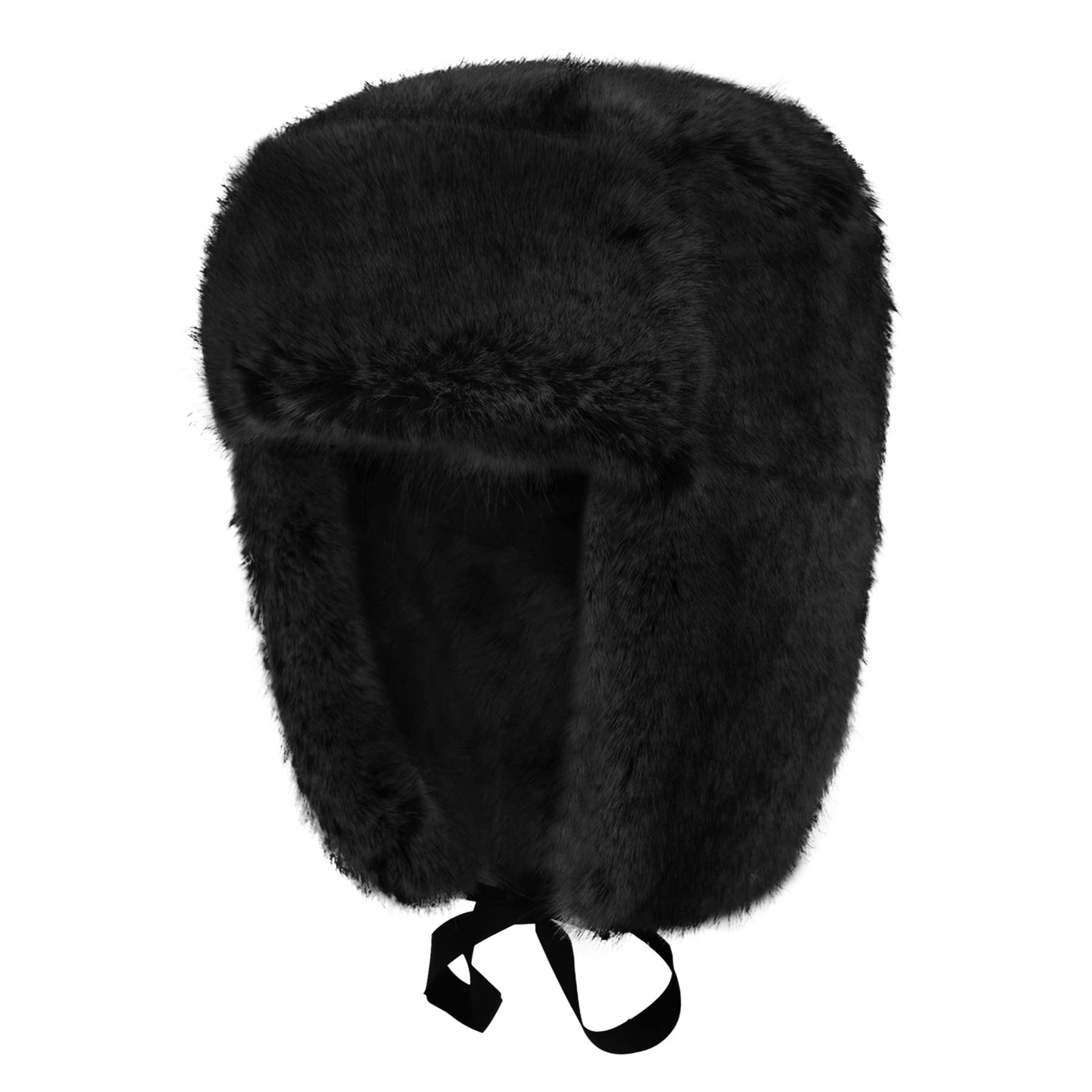 Men Women Faux Fur Trapper Hat Winter Thick Furry Ushanka Russian Hat Earflap Cap Windproof Thermal Cycling Camping Skiing Cap Hunting Hat with Ear Flap