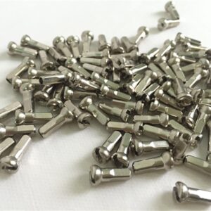 TRENDYBOY Spoke Brass Nipple 12 Degree Bevel Ratio Spoke Nipple Nipple (Color : Slive 100pcs)