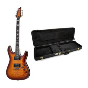 Schecter Omen Extreme-6 6-String Electric Guitar (Right-Handed, Vintage Sunburst) Bundle with Hard Shell Protective Carrying Case (2 Items)