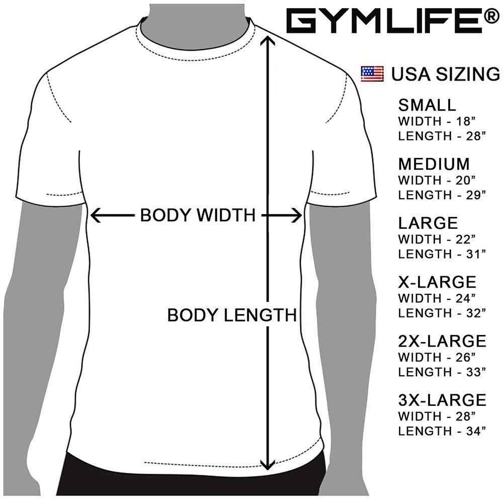 GYM LIFE Men's Power Up Athletic Performance Short Sleeve Workout T-Shirt, Slate (X-Large)