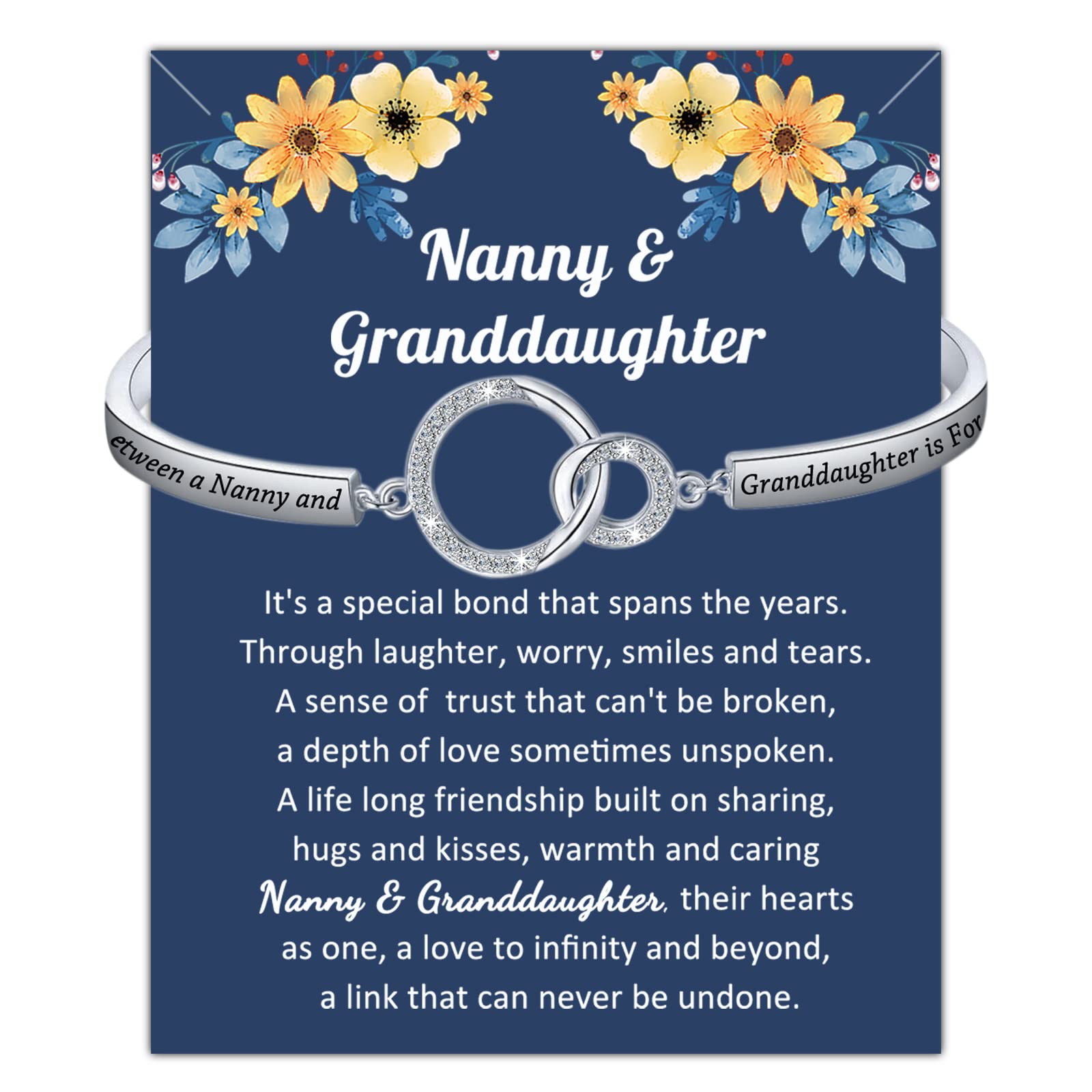 BNQL Nanny Gifts from Granddaughter Bracelet Nanny and Granddaughter Gifts from Nanny Bracelet Jewelry Gifts for Babysitter