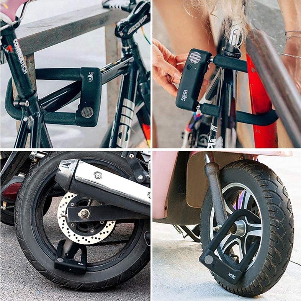 Bicycle Locks Heavy Duty Anti Theft Bike Lock Anti-Theft U-Locks Horn Alarm U-Lock Bicycle Lock Bold Anti-Shear Safety Motorcycle Electric Car Lock Waterproof & Rustproof