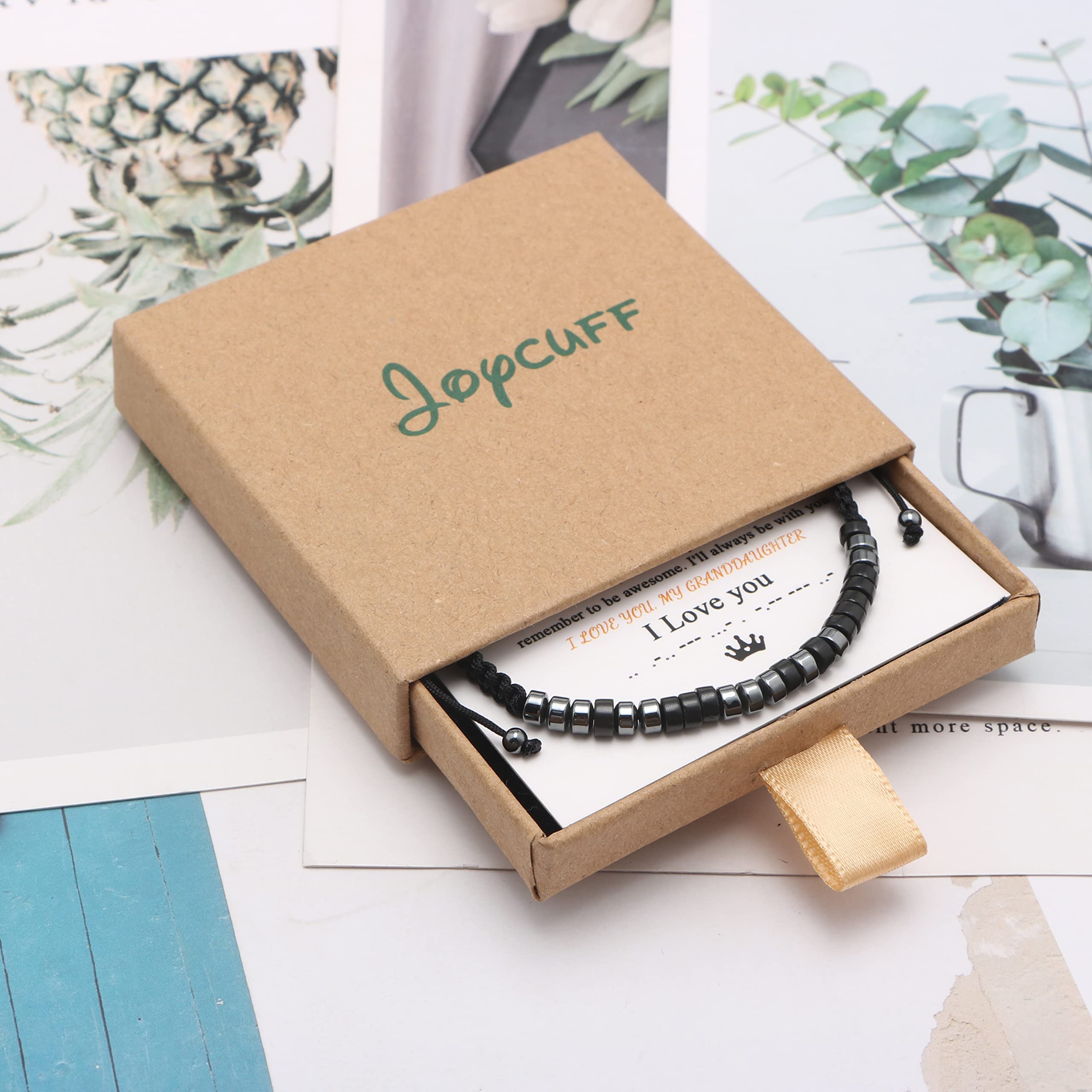 Inspirational Gifts for Best Friends Morse Code Bracelet for Women Unique Jewelry for Mom Dad Daughter Son Sister Aunt Grandma Encouragement Adjustable Wrap Bracelets Funny Handmade, no gemstone