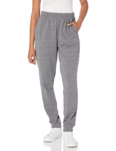 hanes comfortblend originals french terry joggers, lightweight fleece sweatpants for women, 30", available in plus, black 50r pe heather, large