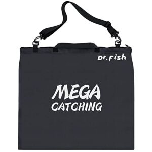 Dr.Fish Large Tournament Weigh-in Fish Bag 25.5x22 Inches Heavy Duty 900D Leak and Rip Resistant Fish Transport Storage Bag Shoulder Bag