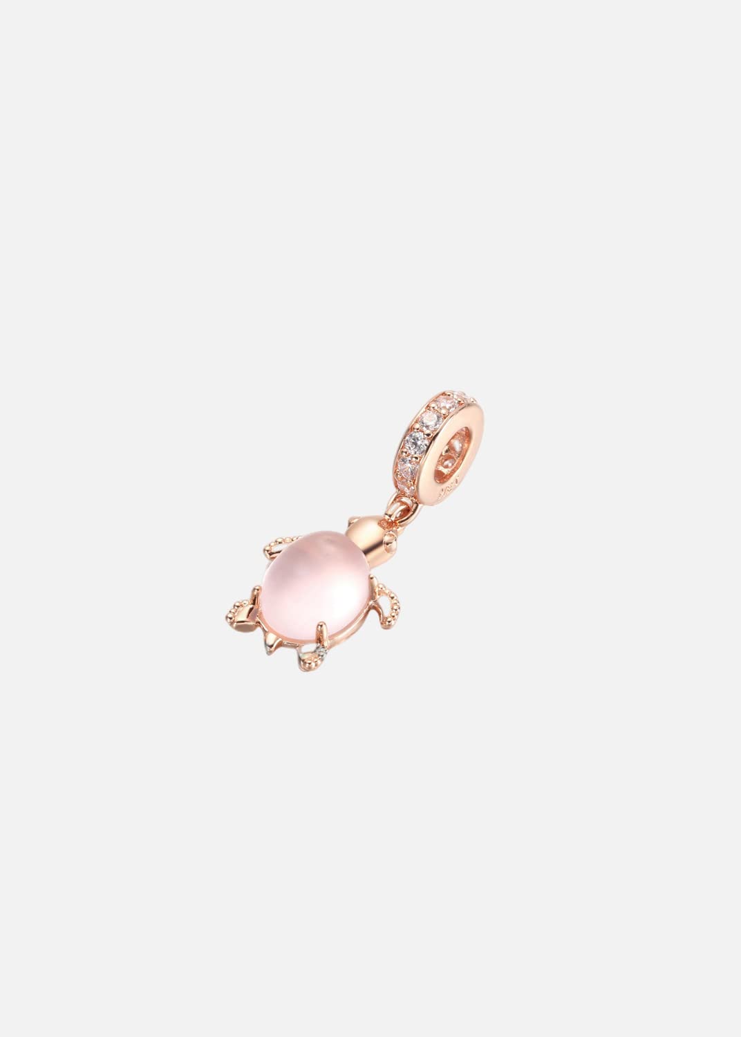 Ouroyea Murano Glass Rose Gold Pink Sea Turtle Dangle Charm 925 Sterling Silver Pendant,Jewelry Beads Gifts for Women Bracelet&Necklace