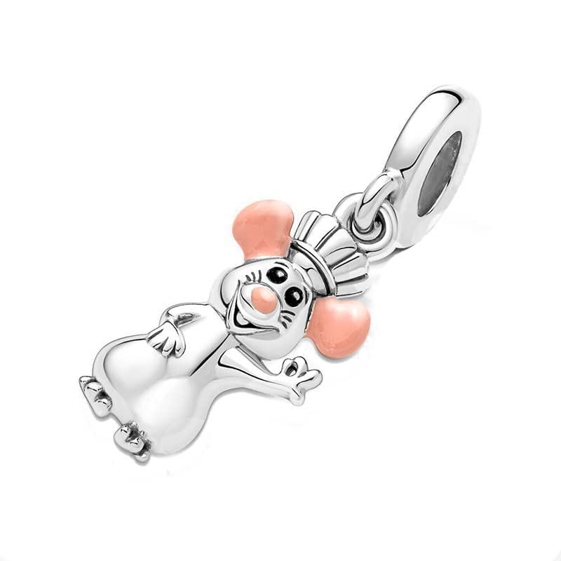 Ouroyea Rat Remy Dangle Charm 925 Sterling Silver Pendant,Jewelry Beads Gifts for Women Bracelet&Necklace 119