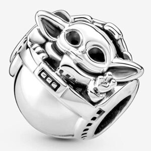 Ouroyea Baby Grogu & Crib Yoda Charm 925 Sterling Silver Pendant,Jewelry Bead Gifts for Women Bracelet&Necklace 027