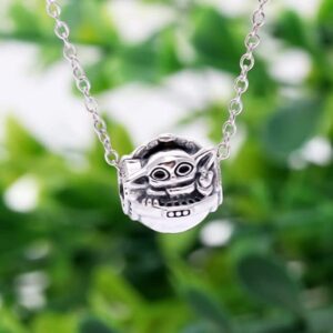 Ouroyea Baby Grogu & Crib Yoda Charm 925 Sterling Silver Pendant,Jewelry Bead Gifts for Women Bracelet&Necklace 027