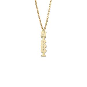 Better Jewelry Block Vertical Gold Nameplate Necklace (10k Gold)