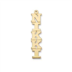 Better Jewelry Block Vertical Gold Nameplate Necklace (10k Gold)