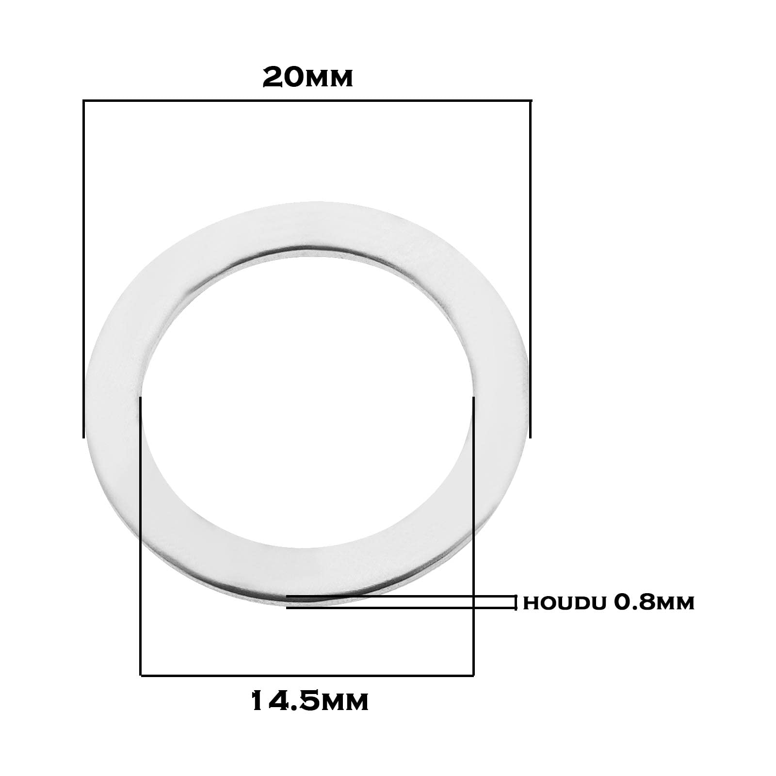 ECSiNG 10PCS Pedal Washers for 9/16'' Pedal Axles/Cranks Bicycles Mountain Bikes Road Bikes 20mm Outer Diameter 14.5mm Inner Diameter 0.8mm Thickness Stainless Steel