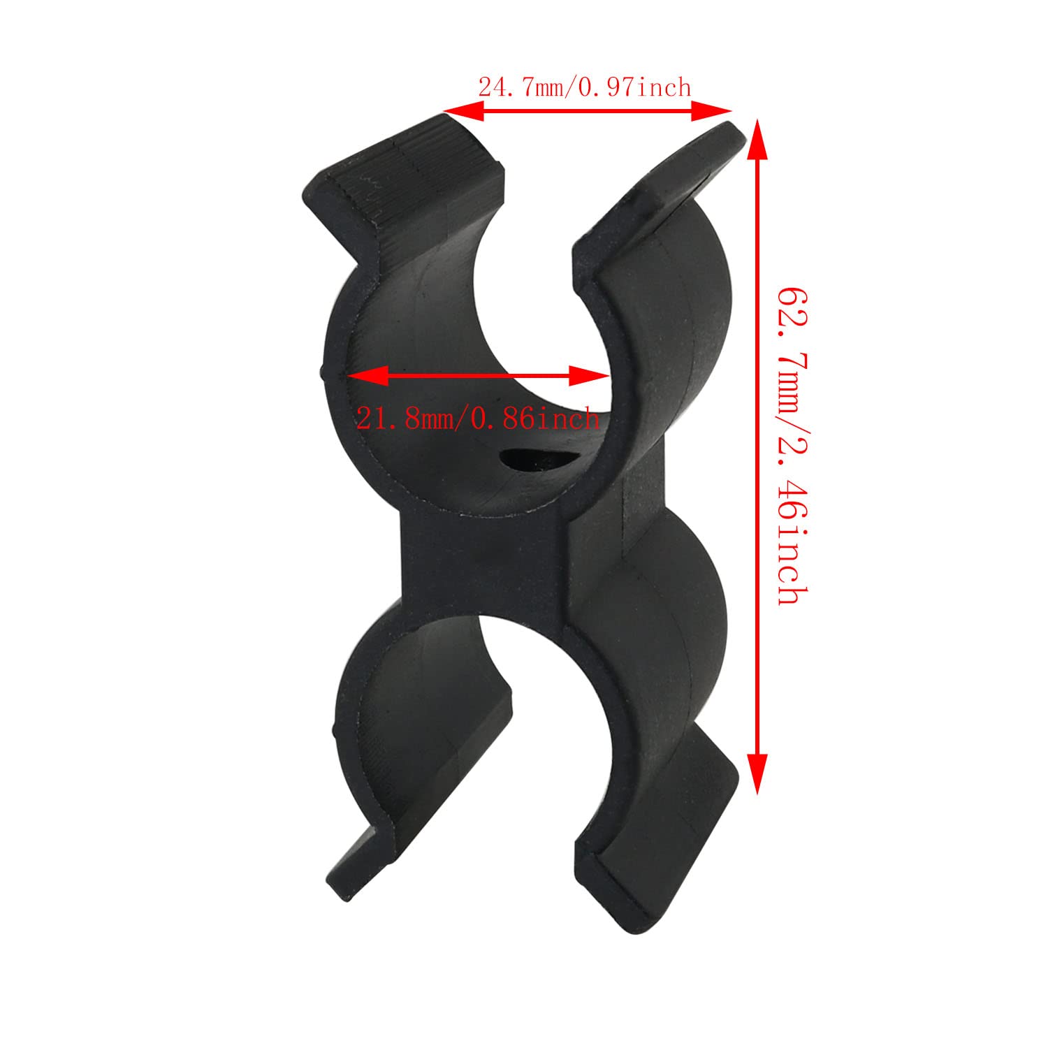 DGBRSM 2pcs Bimini Top Pole Clips Holder Black Boat Clip for Anti Rattle Bimini Brace Security Rowing Boat Dinghy Kayaks Accessories