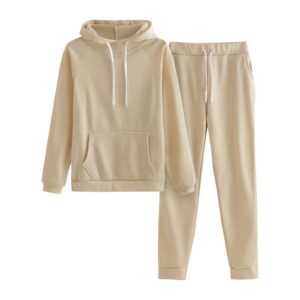 Womens Sweatsuit Set Two Piece Outfits Hoodie Sweatshirt Crop Tops Straight Pants 2 Piece Velvet Jogging Suit