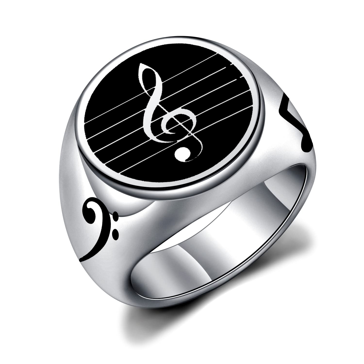 WKXZMTR Music Ring Music Inspired Wedding Band Anniversary Ring for Men and Women Music Lover Rings Musician Jewelry (Music Rings 7)