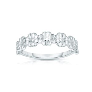 Savlano 925 Sterling Silver Daisy Flower Stackable Ring Band for Women - Made in Italy Comes With a Gift Box (9)