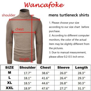 Wancafoke Men's Lightweight Turtleneck Long Sleeve Shirts Slim Fit Thermal Undershirt X-Large Dark Red