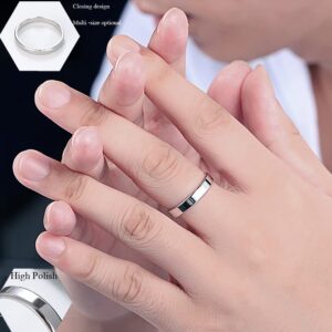 LuckyAmor 3pcs Style Stainless Steel Rings for Women Stacking Stackable Silver Band Thumb Pointer Finger Plain Ring Comfort Fit Size 5 6 7 8 9 10