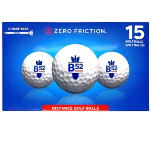 zero friction b52 distance golf ball, 15pk, white